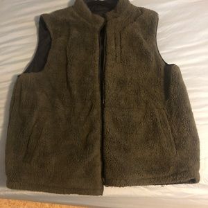 Reversible furry and windbreaker material